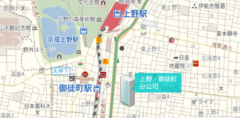 上野・御徒町分公司地图